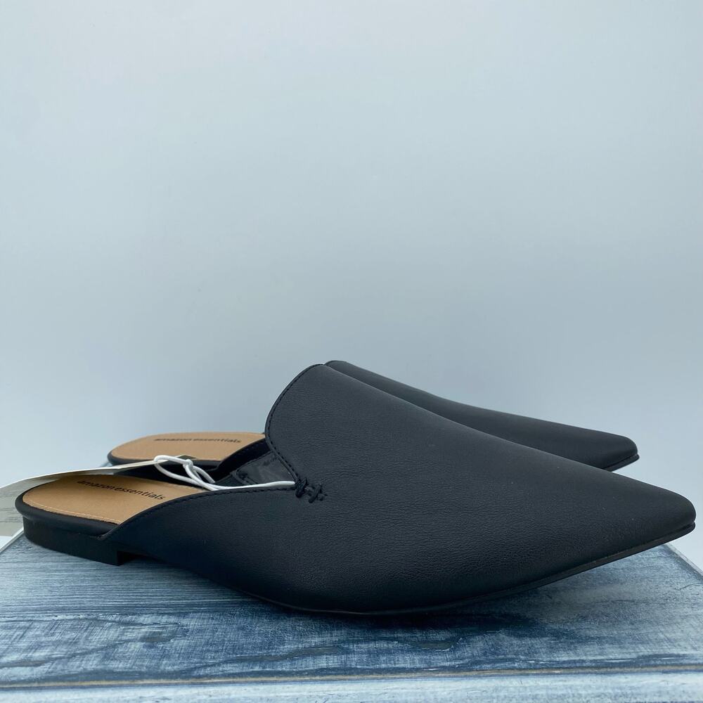 NEW Amazon Essentials Women's Flat Mules Black Size 9.5
